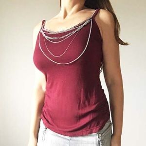 RELIGION Chain Embellished Tank Top